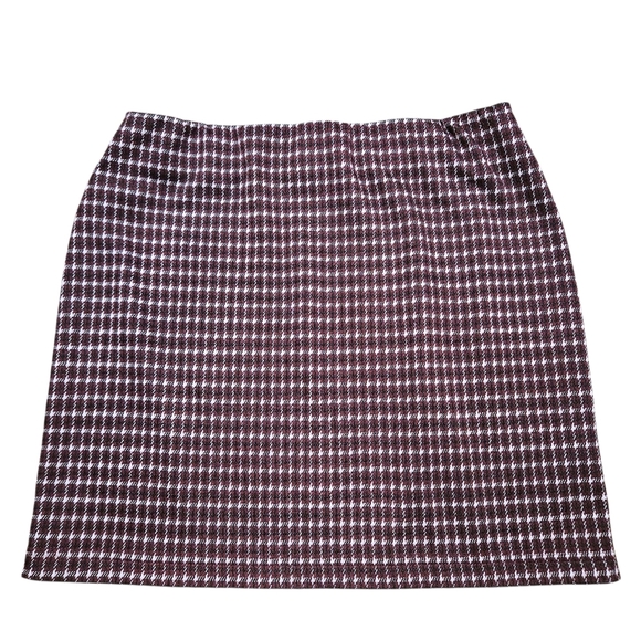 Forever 21 Houndstooth Mini Skirt L Side Stripes Preppy Academia Clueless y2k - Picture 2 of 8